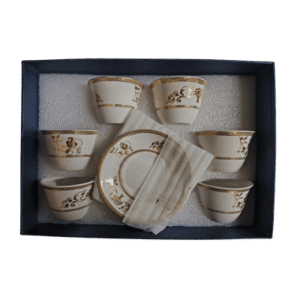 Patterned Coffee Cup Set (7pcs with Saucer)
