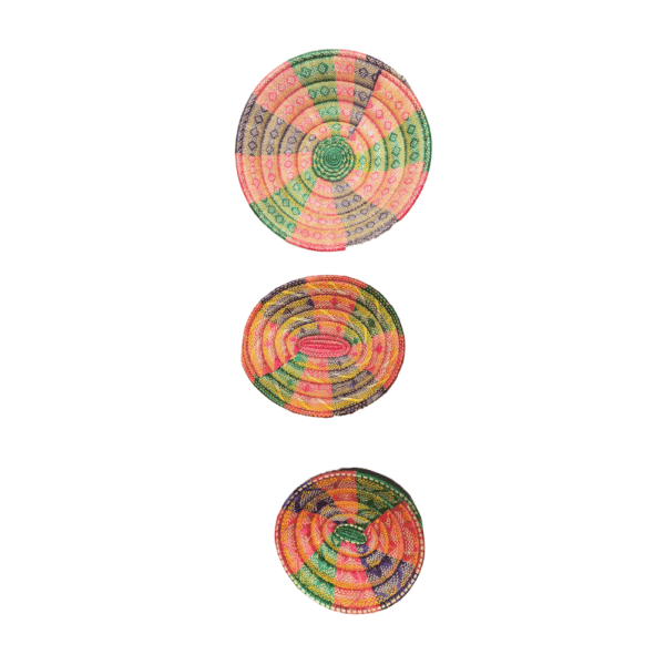 Ethiopian Handwoven Mesob Serving Basket (Set of 3 Sizes) - Image 2